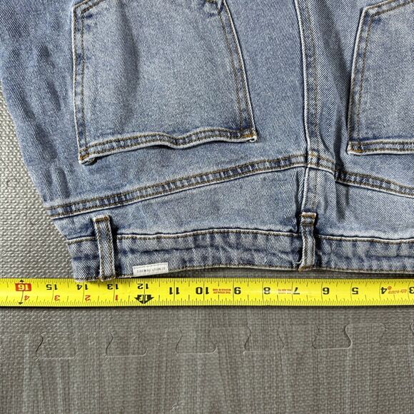 Almost Famous Juniors' Size 9 Light Blue Denim Distressed Wide Leg Jeans - Picture 4 of 5